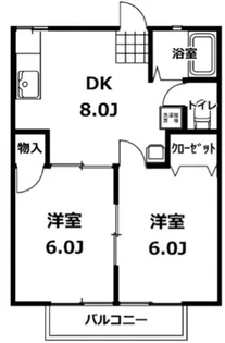 植野ハイツA棟【1階】の間取り
