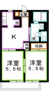 ドミール松庵【1階】の間取り