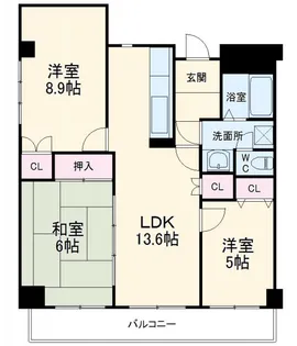 アーバンドエル西春駅前【9階】の間取り