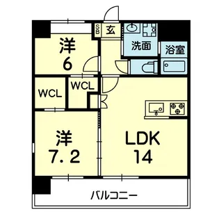 レユシール坪井【8階】の間取り