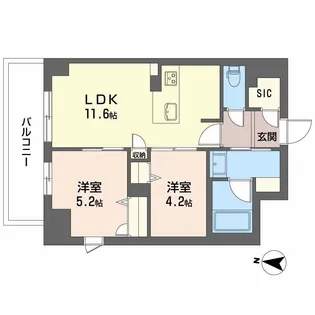 セントリヴィエ大阪梅田【5階】の間取り