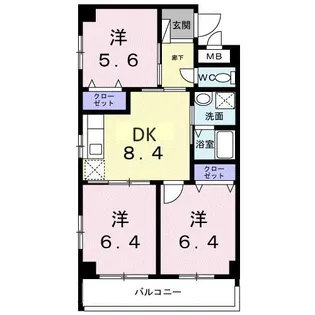 ミウ・ヴィーヴル【2階】の間取り