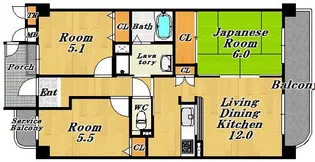 ドルチェ鶴見 (A)【4階】の間取り