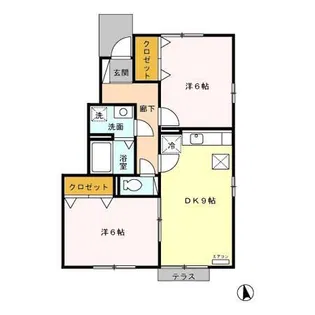 ヴィラ ノボノ B【1階】の間取り
