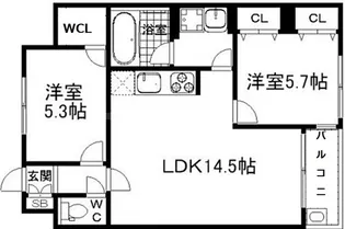 パークコート三国【3階】の間取り