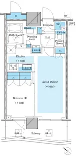 ブランズタワー豊洲【28階】の間取り