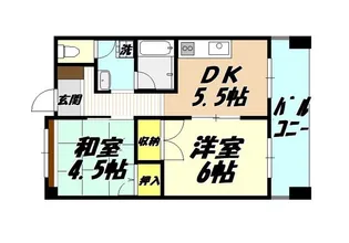 コーポラス北九【5階】の間取り