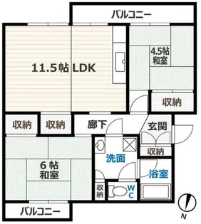 戸頭第二住宅3号棟【5階】の間取り