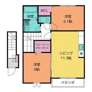 マーレ ランペルージ B【2階】の間取り