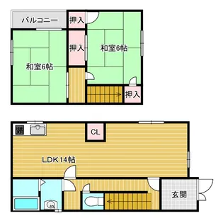 奈良県生駒市俵口町【一戸建】の間取り
