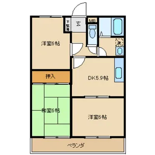 カステリヨ 三光【2階】の間取り