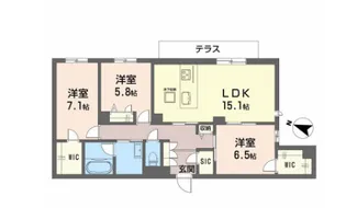 シャーメゾン フェアリーステージ【1階】の間取り