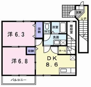 プリムヴェールII【2階】の間取り