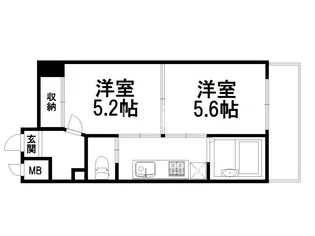 Kushige Gojo【7階】の間取り