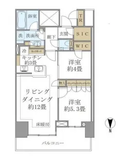 BAYZ TOWER&GARDEN【13階】の間取り