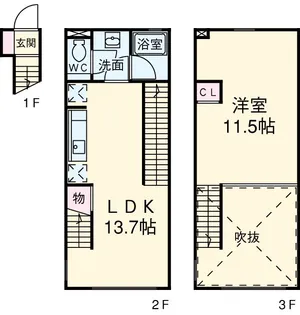 東京都世田谷区若林1【一戸建】の間取り