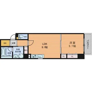 インテリジェンス御堂【6階】の間取り
