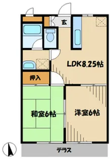 グリーンフィールド石阪【1階】の間取り