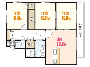 カンファタブルタガワII【3階】の間取り