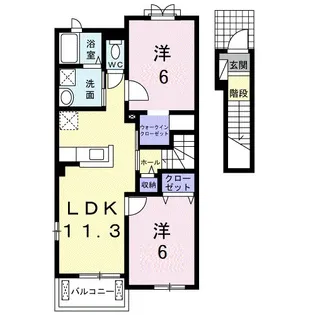 滋賀県東近江市妙法寺町【アパート】の間取り