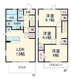 千葉県市川市東菅野3【一戸建】の間取り