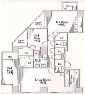 東京都港区南青山7【マンション】の間取り