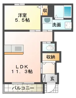 福岡県飯塚市秋松【アパート】の間取り
