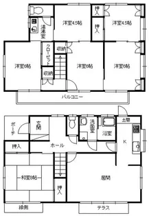 神奈川県平塚市ふじみ野1【一戸建】の間取り