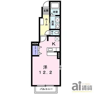 ハレイエB(HALEIE B)【1階】の間取り