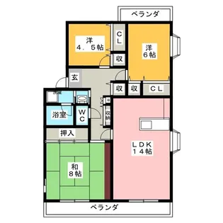 第3西形マンション【1階】の間取り