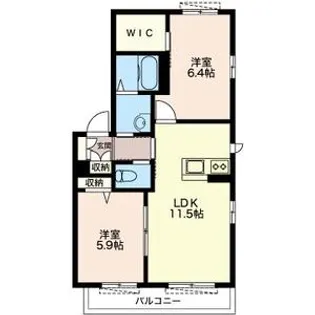 フォレスターI シャーメゾン【1階】の間取り