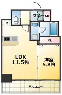 ORSUS新大阪 旧プレジオ新大阪ROUGE【13階】の間取り