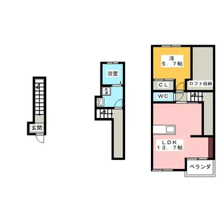 ラクロシェット【2階】の間取り