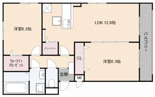 ソレイユ茨木【1階】の間取り
