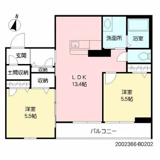 グランメゾン B棟【2階】の間取り