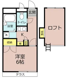 フローラ柏原【1階】の間取り