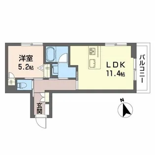 シャーメゾン コア八日町【1階】の間取り