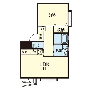 デメテル九品寺【2階】の間取り