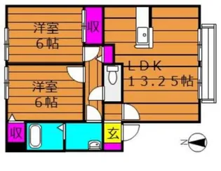 サンビレッジチェリオ D【2階】の間取り