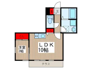 メゾンウエスト【1階】の間取り
