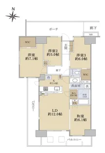 シティテラス千里桃山台【9階】の間取り