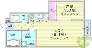 Escondit卸町1【1階】の間取り
