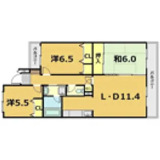 ベルヴィ能見台A棟【2階】の間取り