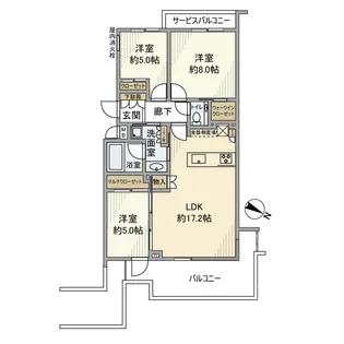 バースシティ溝の口ティアラ【7階】の間取り