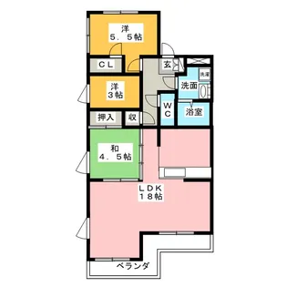 ロンサール八事【2階】の間取り
