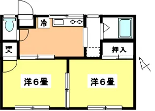 大井ハイツ【1階】の間取り