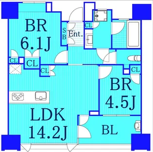 ザライオンズ横濱山下町【12階】の間取り