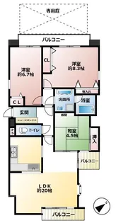 フォルム学園前【1階】の間取り