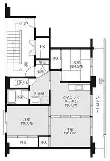 ビレッジハウス玉穂成島1号棟【5階】の間取り
