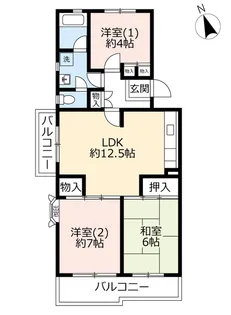 UR真美ヶ丘6丁目【4階】の間取り